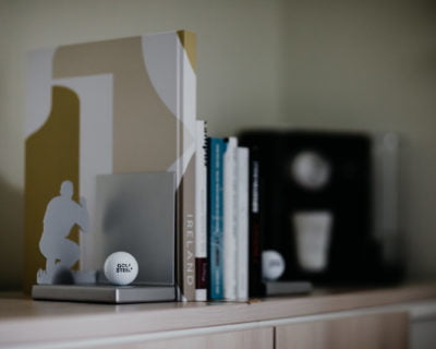 The bookend set with golfer motif